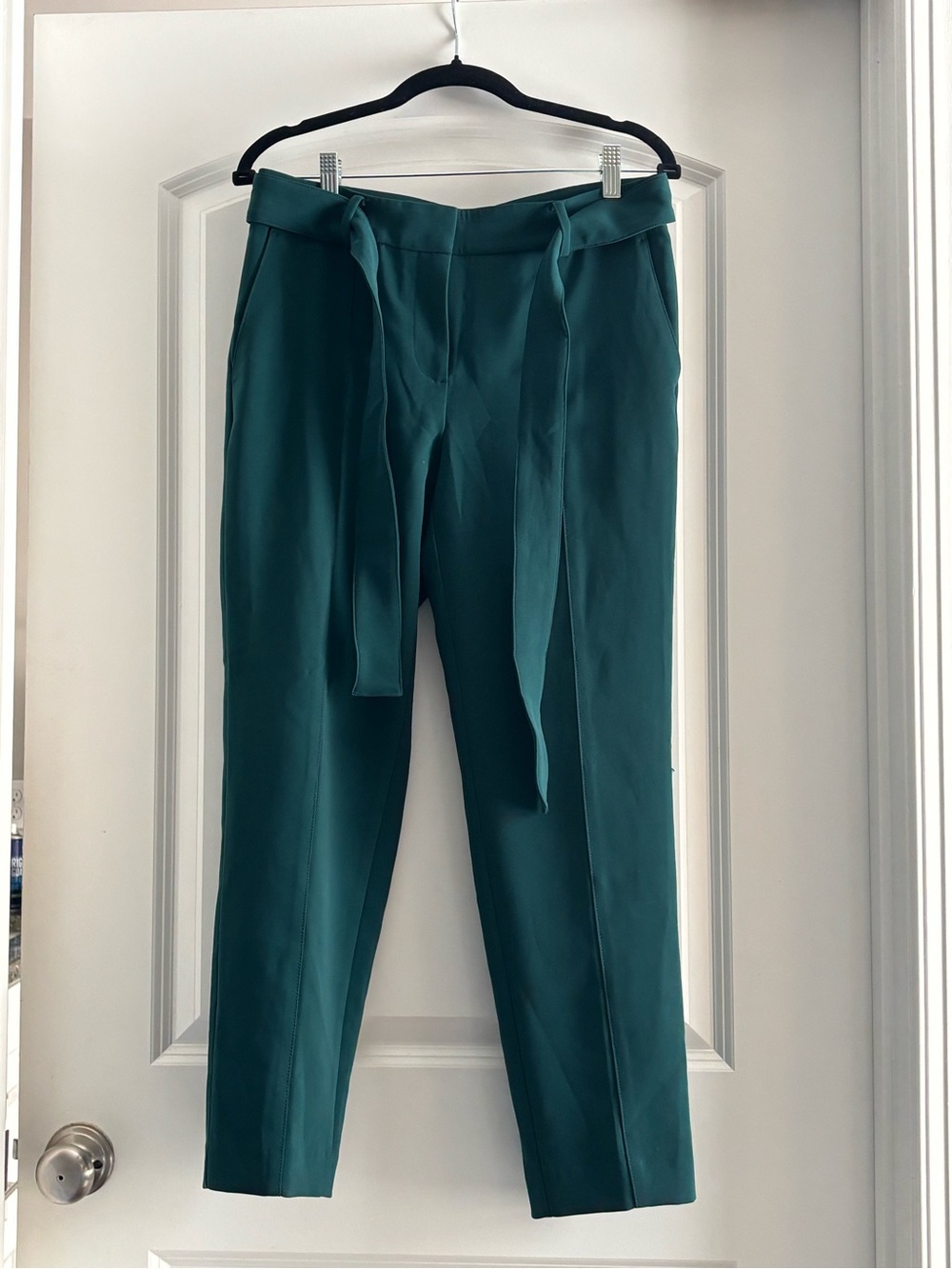 Ann Taylor Teal Paperbag Waist Trousers with Tie